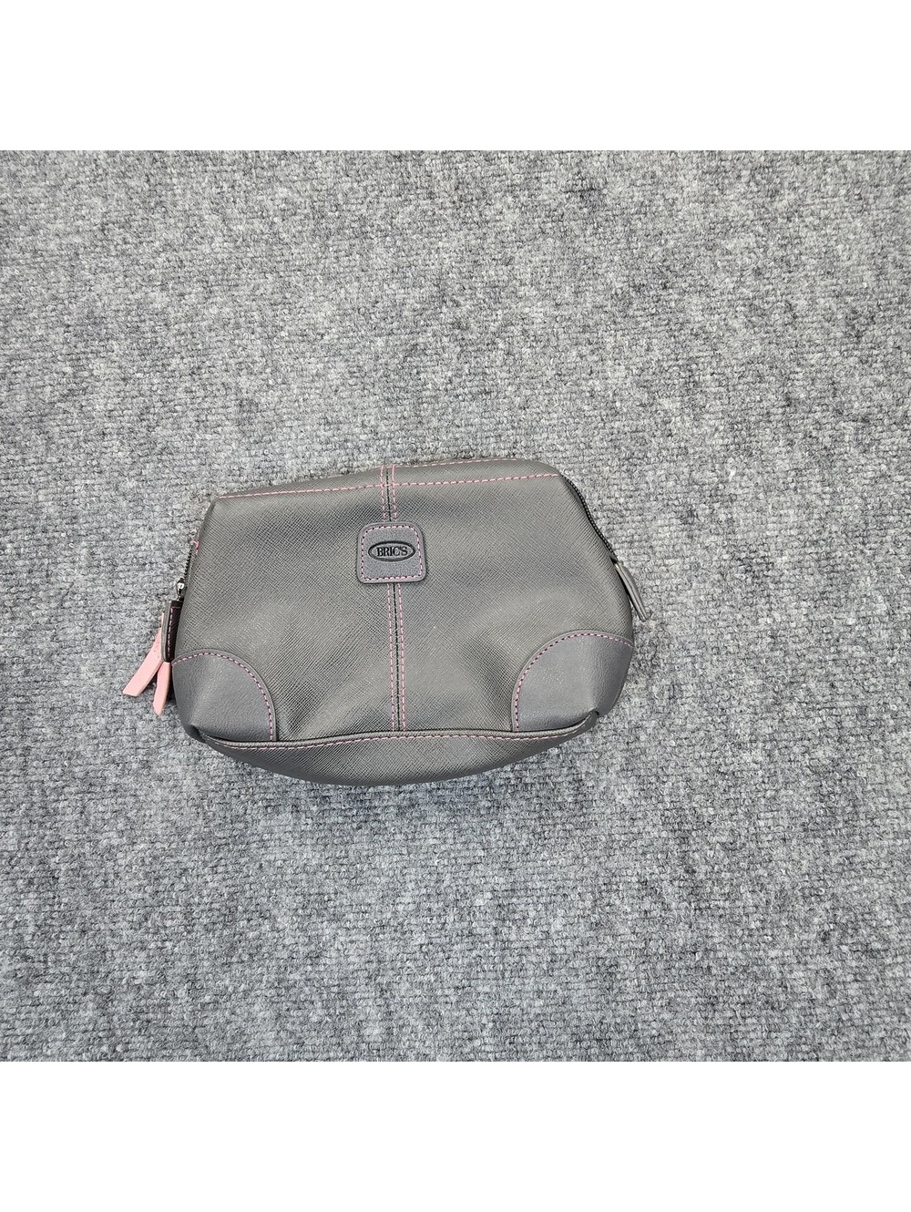 BRIC'S Qatar Airways Breast Cancer Awareness Cosmetic Bag Gray Pink 9x6